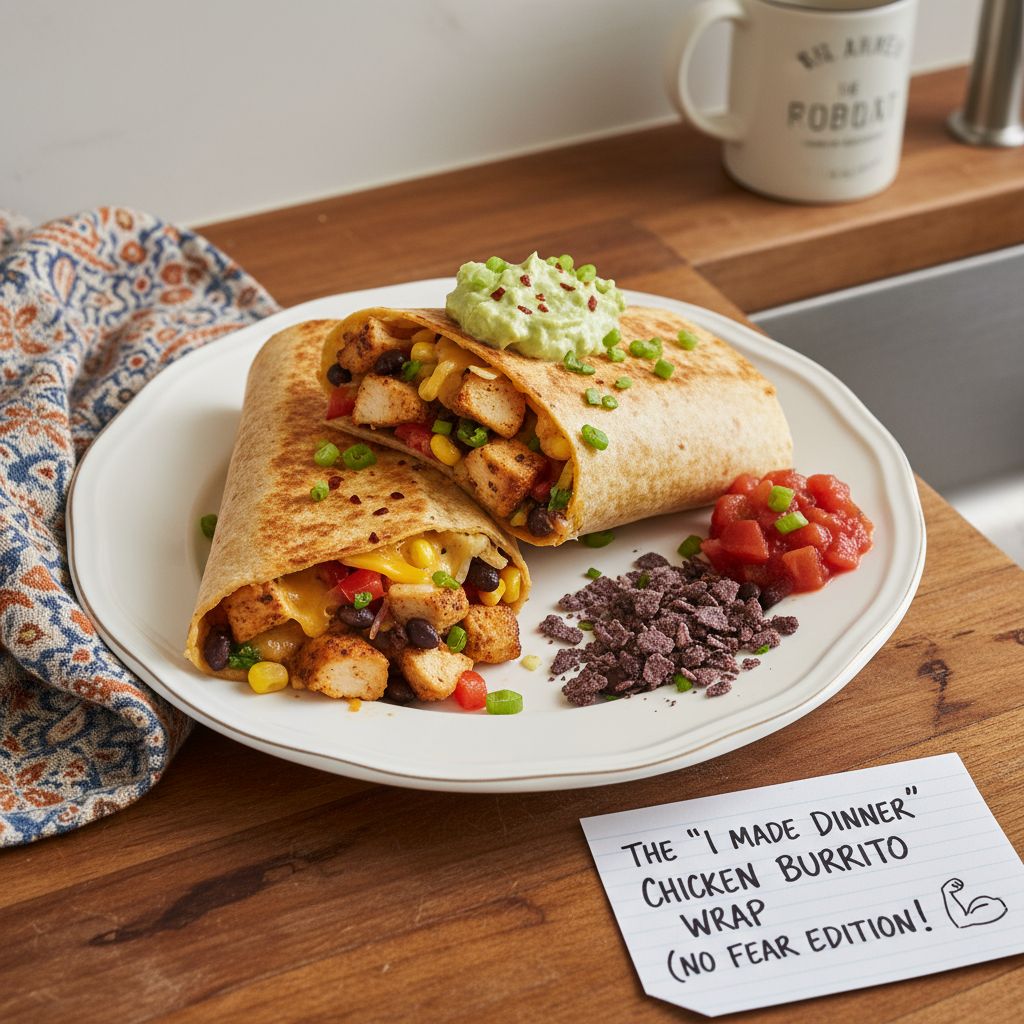 The 'I Made Dinner' Chicken Burrito Wrap (No Fear Edition) - delicious Mexican Lunch