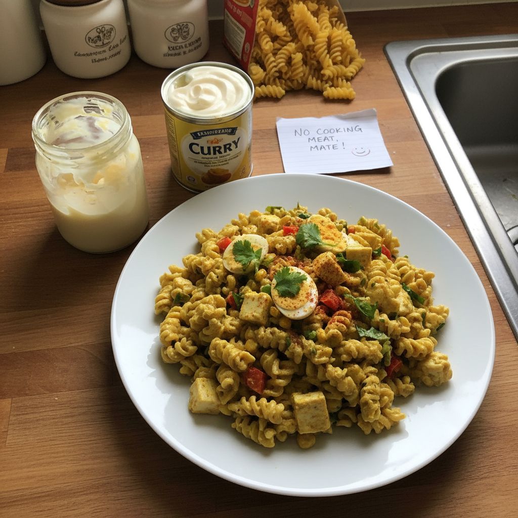 Curry In A Hurry Pasta Salad (No Cooking Meat, Mate!) - delicious Other Lunch