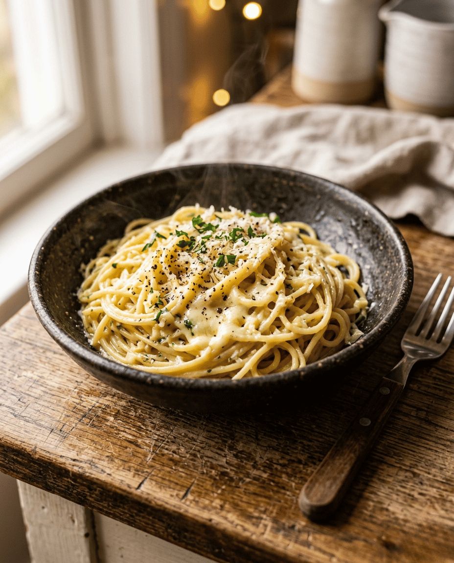 Creamy Garlic Pasta — 4 Ingredients, Zero Excuses